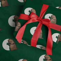 Groundhog Shadow Meteorlogy Wrapping Paper Roll Woodchuck Puppet Funny Gift - Wonder Print Shop