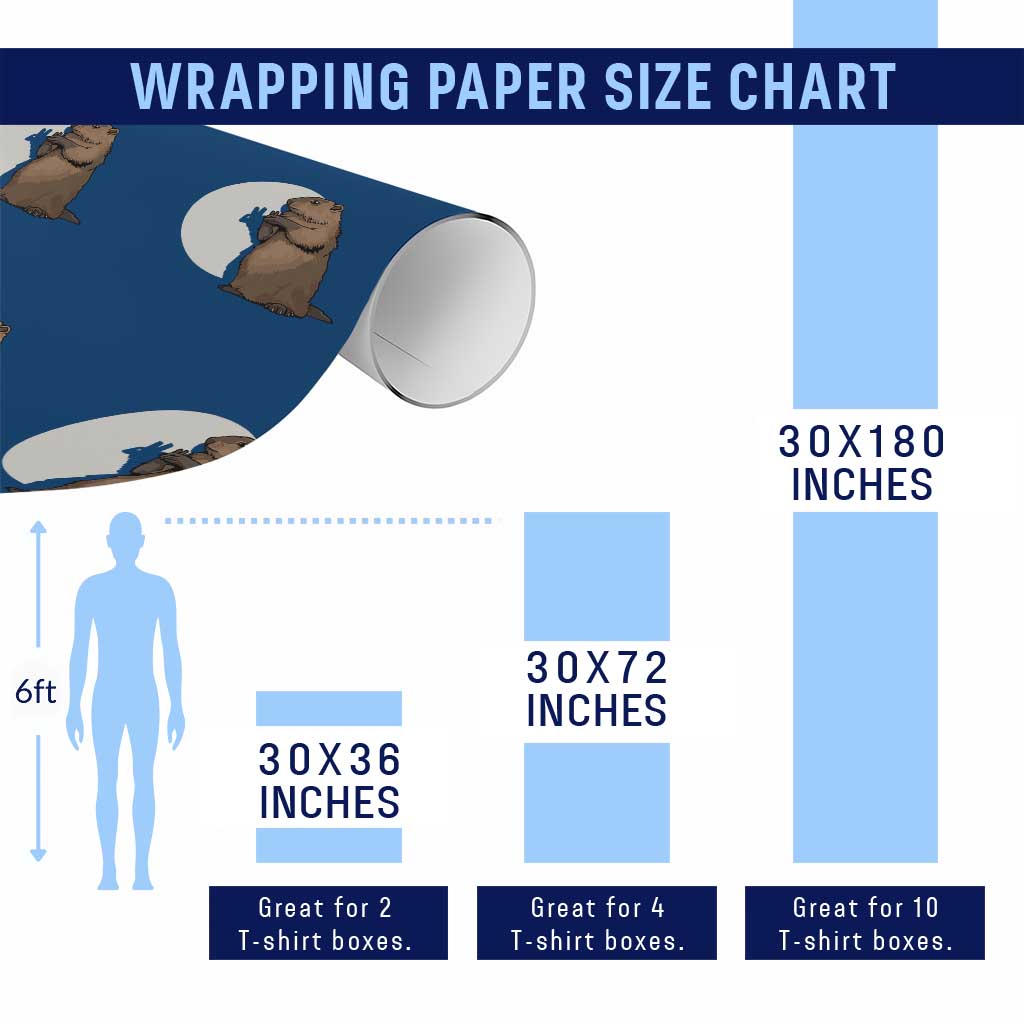 Groundhog Shadow Meteorlogy Wrapping Paper Roll Woodchuck Puppet Funny Gift - Wonder Print Shop