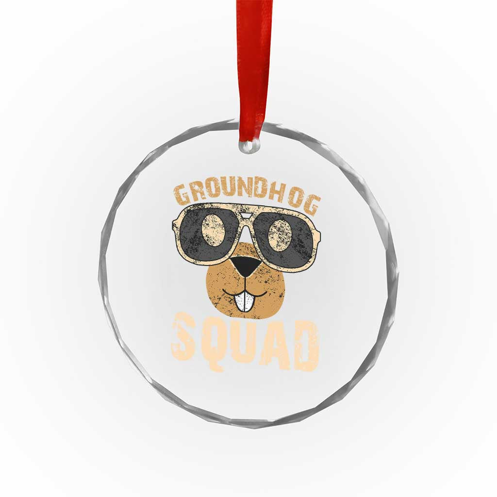 Groundhog Squad Crystal Glass Ornament Cute Woodchuck Happy Groundhog Day TS02