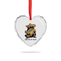 Grumpy Frog Cinco De Mayo Heart Crystal Glass Ornament Came For The Tacos