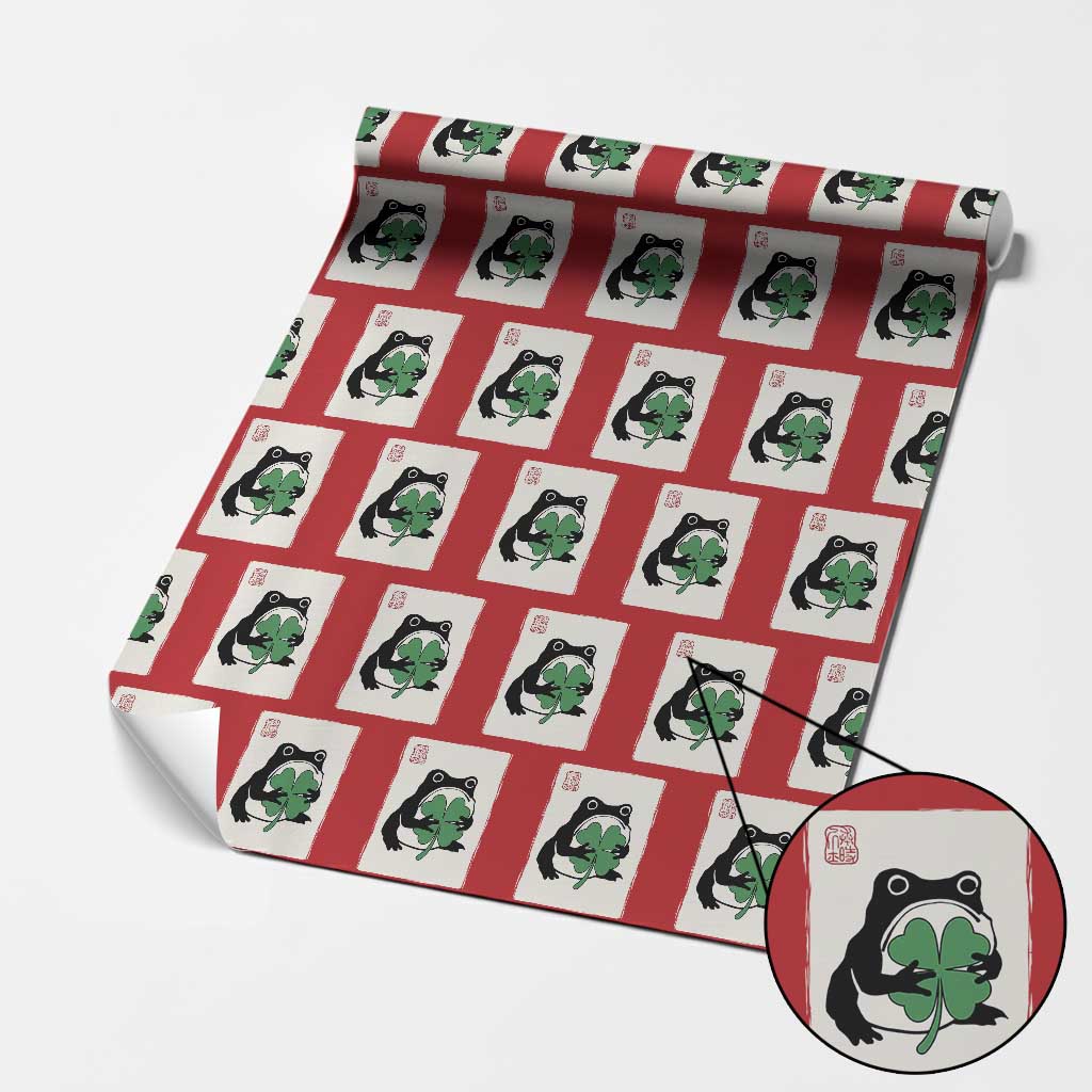 Grumpy Frog Japanese Wrapping Paper Roll St Patricks Day Gift