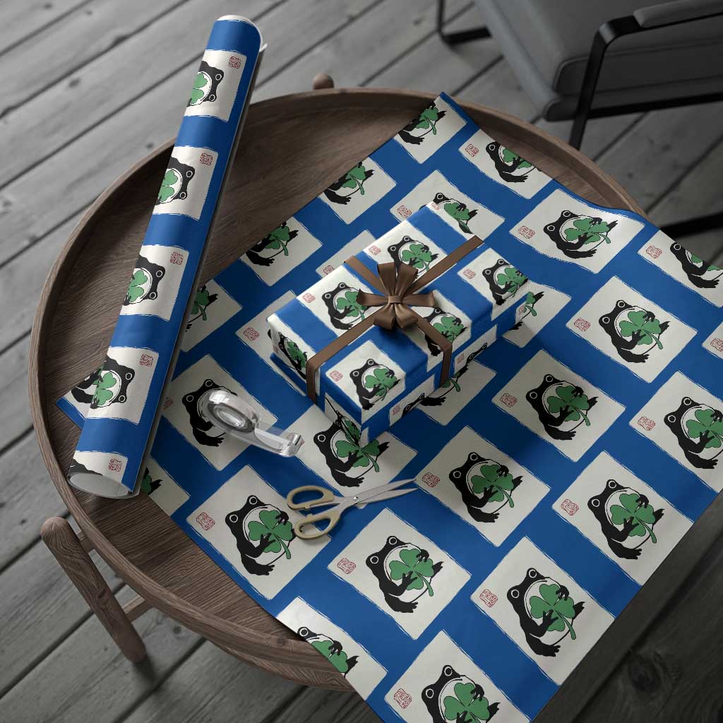 Grumpy Frog Japanese Wrapping Paper Roll St Patricks Day Gift