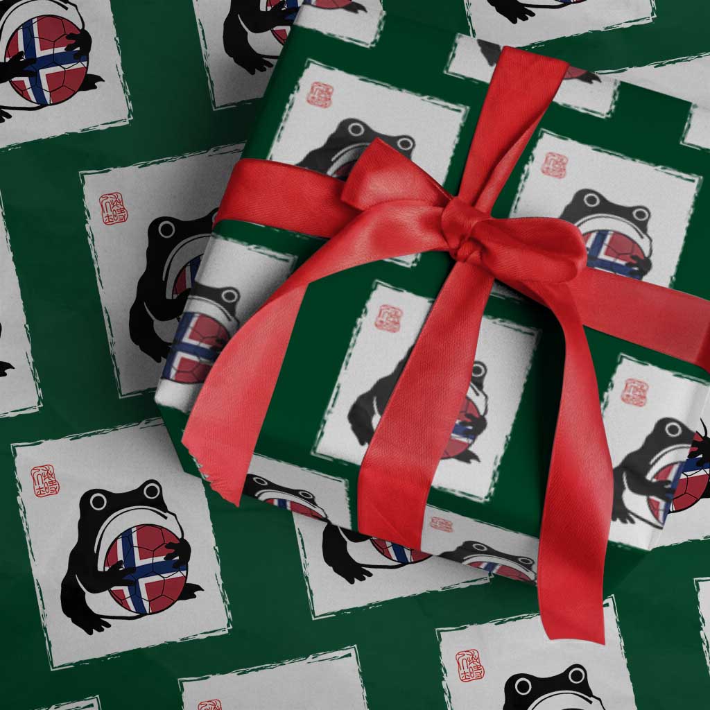 Grumpy Frog Norway Soccer Fan Wrapping Paper Roll Japanese Style Match Day