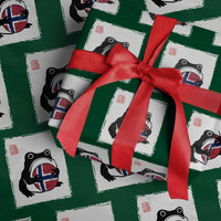 Grumpy Frog Norway Soccer Fan Wrapping Paper Roll Japanese Style Match Day