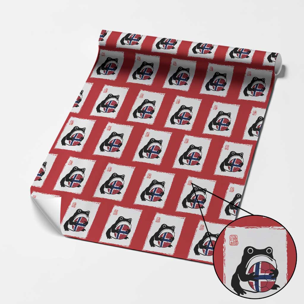 Grumpy Frog Norway Soccer Fan Wrapping Paper Roll Japanese Style Match Day