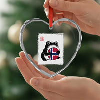 Grumpy Frog Norway Soccer Fan Heart Crystal Glass Ornament Japanese Style Match Day