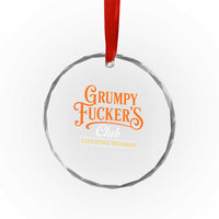 Grumpy Fuckers Club Lifetime Member Crystal Glass Ornament Gag Gift Birthday Husband Dad Fathers Day