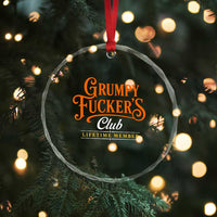Grumpy Fuckers Club Lifetime Member Crystal Glass Ornament Gag Gift Birthday Husband Dad Fathers Day