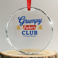 Grumpy Fuckers Club Lifetime Member Crystal Glass Ornament Sarcastic Gag Gift Birthday Husband Dad Fathers Day