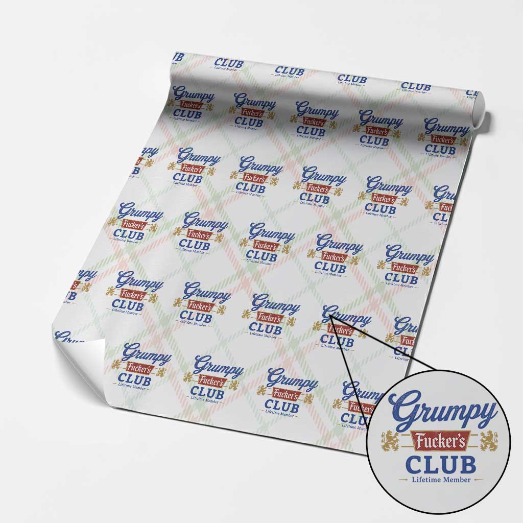 Grumpy Fuckers Club Lifetime Member Wrapping Paper Roll Sarcastic Gag Gift Birthday Husband Dad Fathers Day