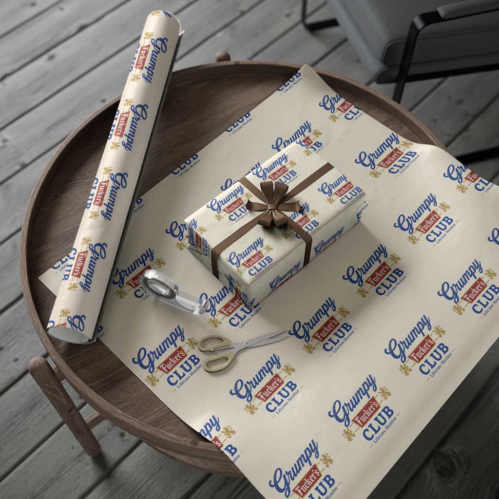 Grumpy Fuckers Club Lifetime Member Wrapping Paper Roll Sarcastic Gag Gift Birthday Husband Dad Fathers Day