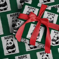 Grumpy Panda Says Nope Wrapping Paper Roll Japanese Aesthetic Panda Bear Graphic