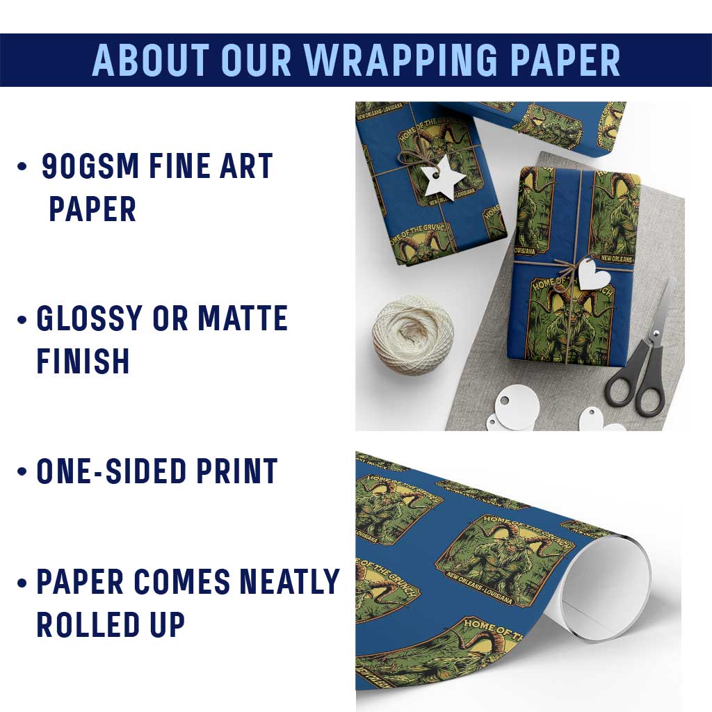 Grunch Road Monster Wrapping Paper Roll Home Of The Grunch Nola Louisiana