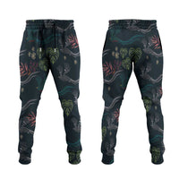 Guatemala Quetzal Bird Pattern Jogger Pants Embroidery Effect