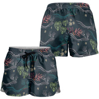 Guatemala Quetzal Bird Pattern Shorts for Women Embroidery Effect