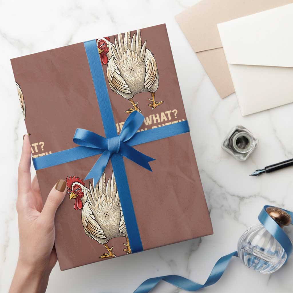 Guess What Chicken Butt Joke Wrapping Paper Roll Funny Chicken Lover Graphic