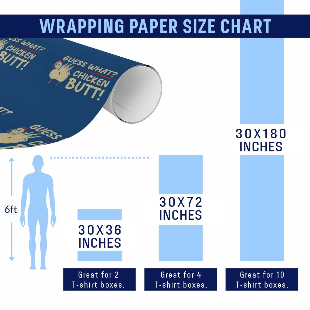 Guess What Chicken Butt Wrapping Paper Roll Funny Chicken Farmer Farming - Wonder Print Shop