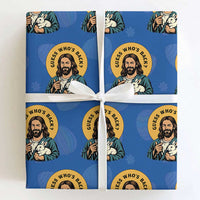 Guess Who is Back Funny Christian Easter Wrapping Paper Roll Winking Jesus with Lamb Cute Resurrection Humor Gift