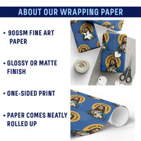 Guess Who is Back Funny Christian Easter Wrapping Paper Roll Winking Jesus with Lamb Cute Resurrection Humor Gift