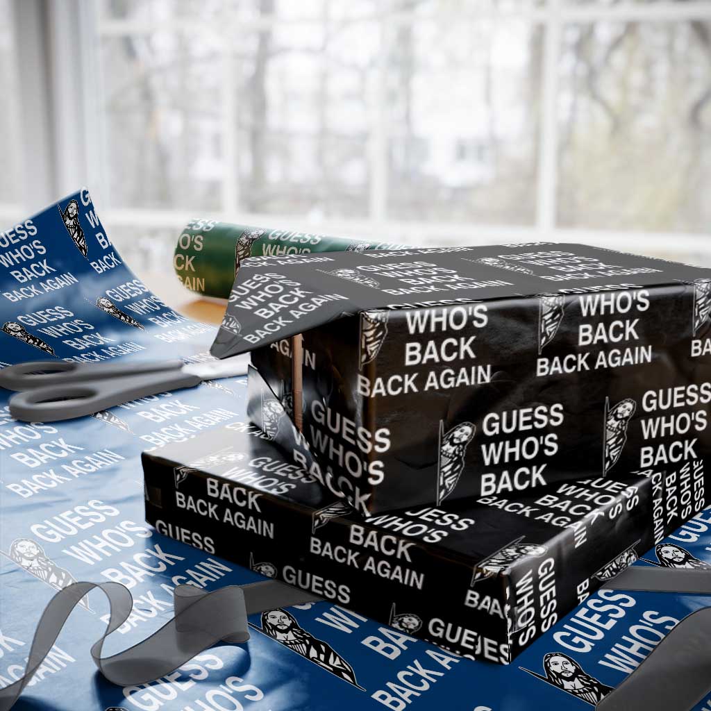Guess Who's Back Back Again Wrapping Paper Roll Funny Easter Jesus Meme