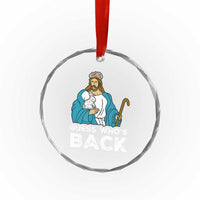 Guess Whos Back Crystal Glass Ornament Funny Religious Jesus Back Cute Bunny - Wonder Print Shop