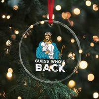 Guess Whos Back Crystal Glass Ornament Funny Religious Jesus Back Cute Bunny - Wonder Print Shop