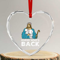 Guess Whos Back Heart Crystal Glass Ornament Funny Religious Jesus Back Cute Bunny - Wonder Print Shop