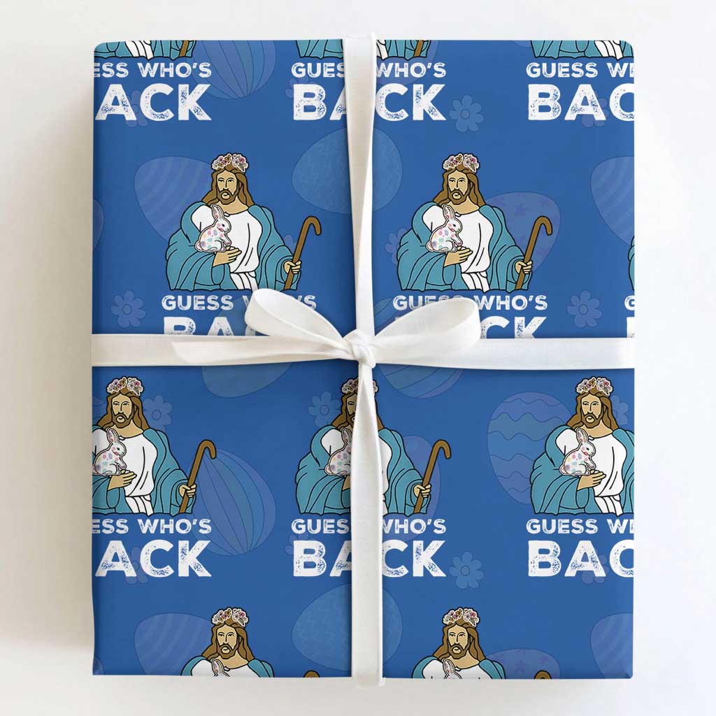 Guess Whos Back Wrapping Paper Roll Funny Religious Jesus Back Cute Bunny