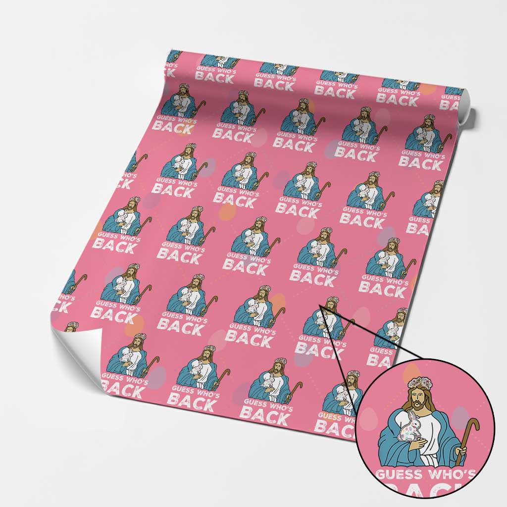 Guess Whos Back Wrapping Paper Roll Funny Religious Jesus Back Cute Bunny