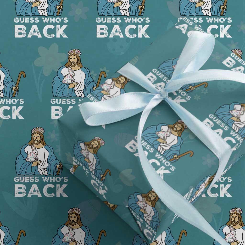 Guess Whos Back Wrapping Paper Roll Funny Religious Jesus Back Cute Bunny