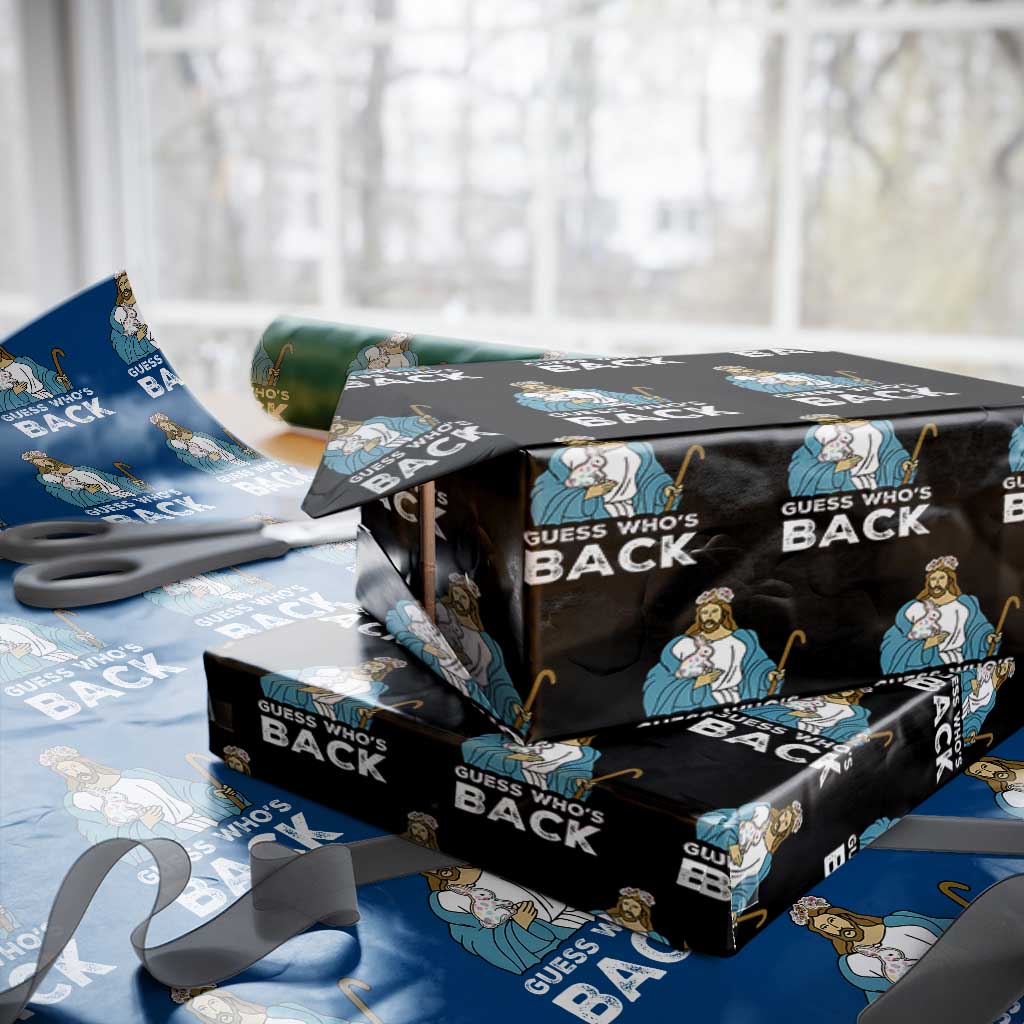 Guess Whos Back Wrapping Paper Roll Funny Religious Jesus Back Cute Bunny - Wonder Print Shop