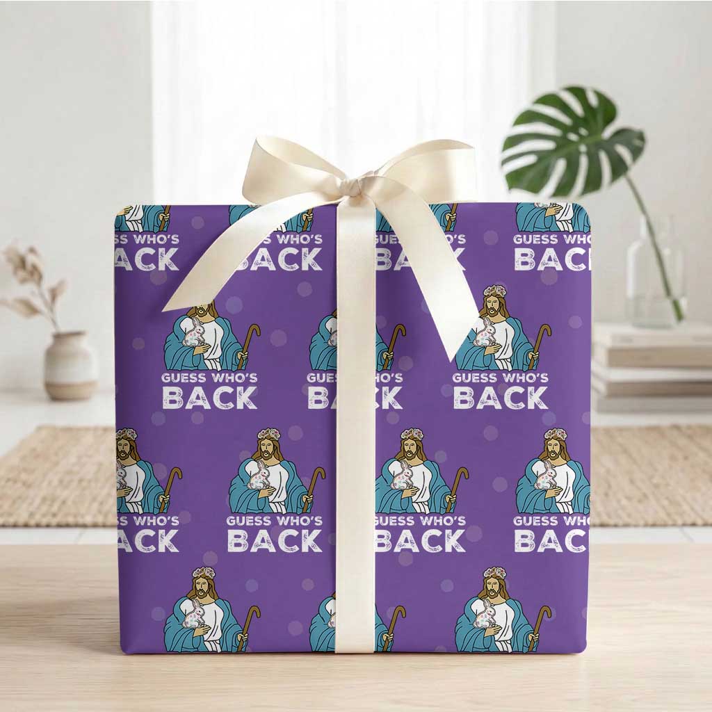 Guess Whos Back Wrapping Paper Roll Funny Religious Jesus Back Cute Bunny