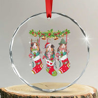 Guinea Pig In Xmas Socks Cute Santa Hat Crystal Glass Ornament TS09