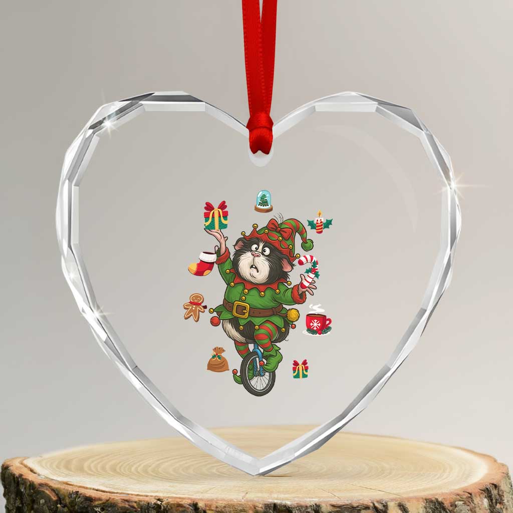 Guinea Pig Master Juggler Heart Crystal Glass Ornament Funny Christmas Cavy Lover Gift - Wonder Print Shop