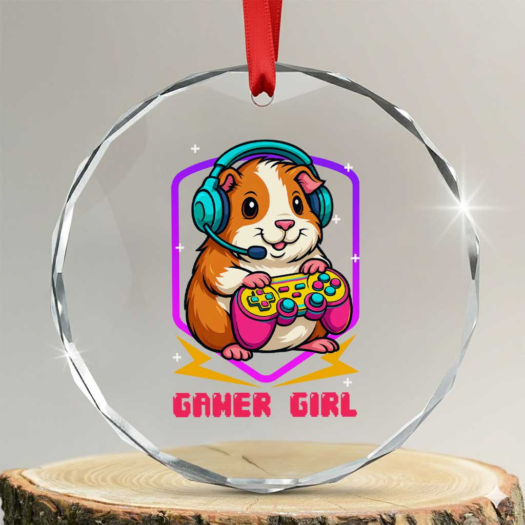 Guinea Pig Video Game Rodent Lover Crystal Glass Ornament Funny Gamers Girl Gift - Wonder Print Shop