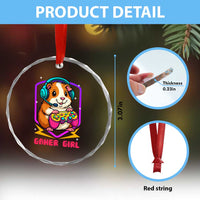 Guinea Pig Video Game Rodent Lover Crystal Glass Ornament Funny Gamers Girl Gift - Wonder Print Shop