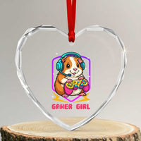 Guinea Pig Video Game Rodent Lover Heart Crystal Glass Ornament Funny Gamers Girl Gift - Wonder Print Shop