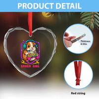 Guinea Pig Video Game Rodent Lover Heart Crystal Glass Ornament Funny Gamers Girl Gift - Wonder Print Shop