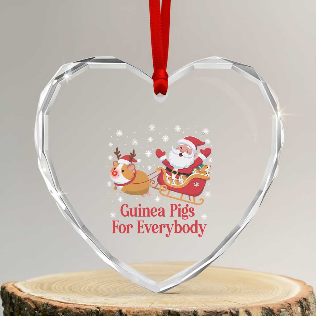 Guinea Pigs For Everybody Heart Crystal Glass Ornament Funny Xmas Gift - Wonder Print Shop