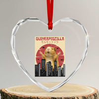 Guineapigzilla Giant Heart Crystal Glass Ornament Funny Guinea Pig Monster Tokyo Japan Gift - Wonder Print Shop