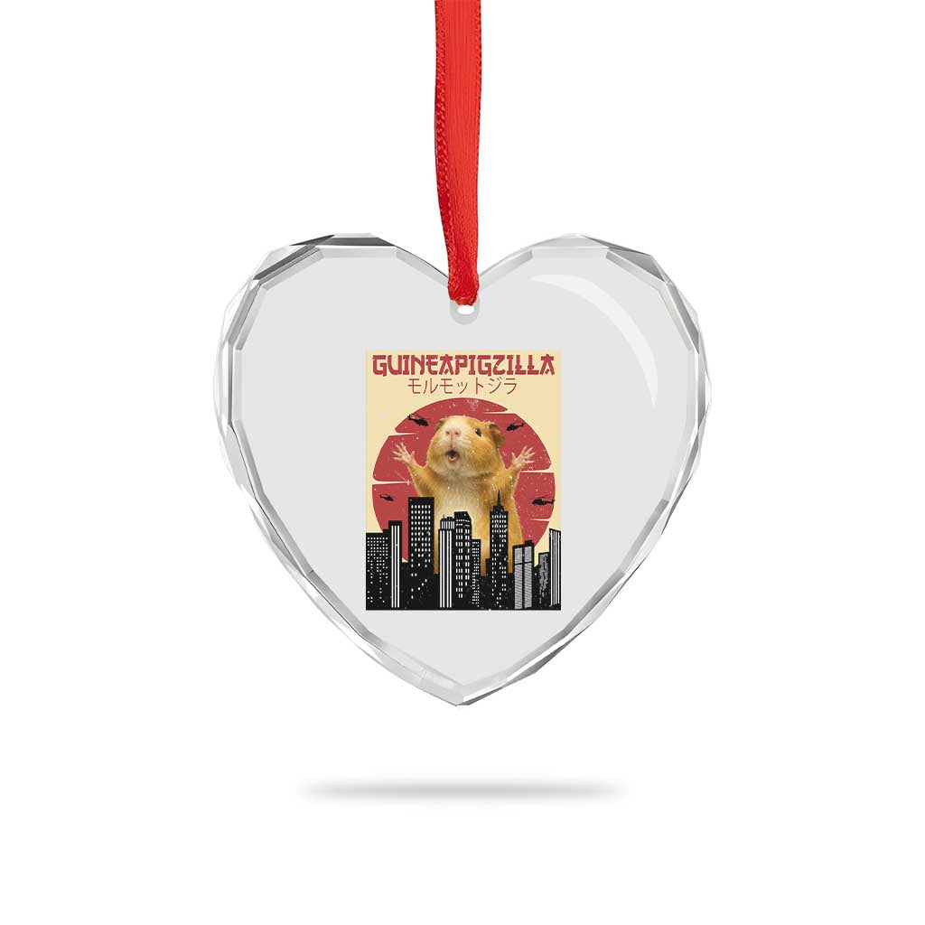 Guineapigzilla Giant Heart Crystal Glass Ornament Funny Guinea Pig Monster Tokyo Japan Gift - Wonder Print Shop