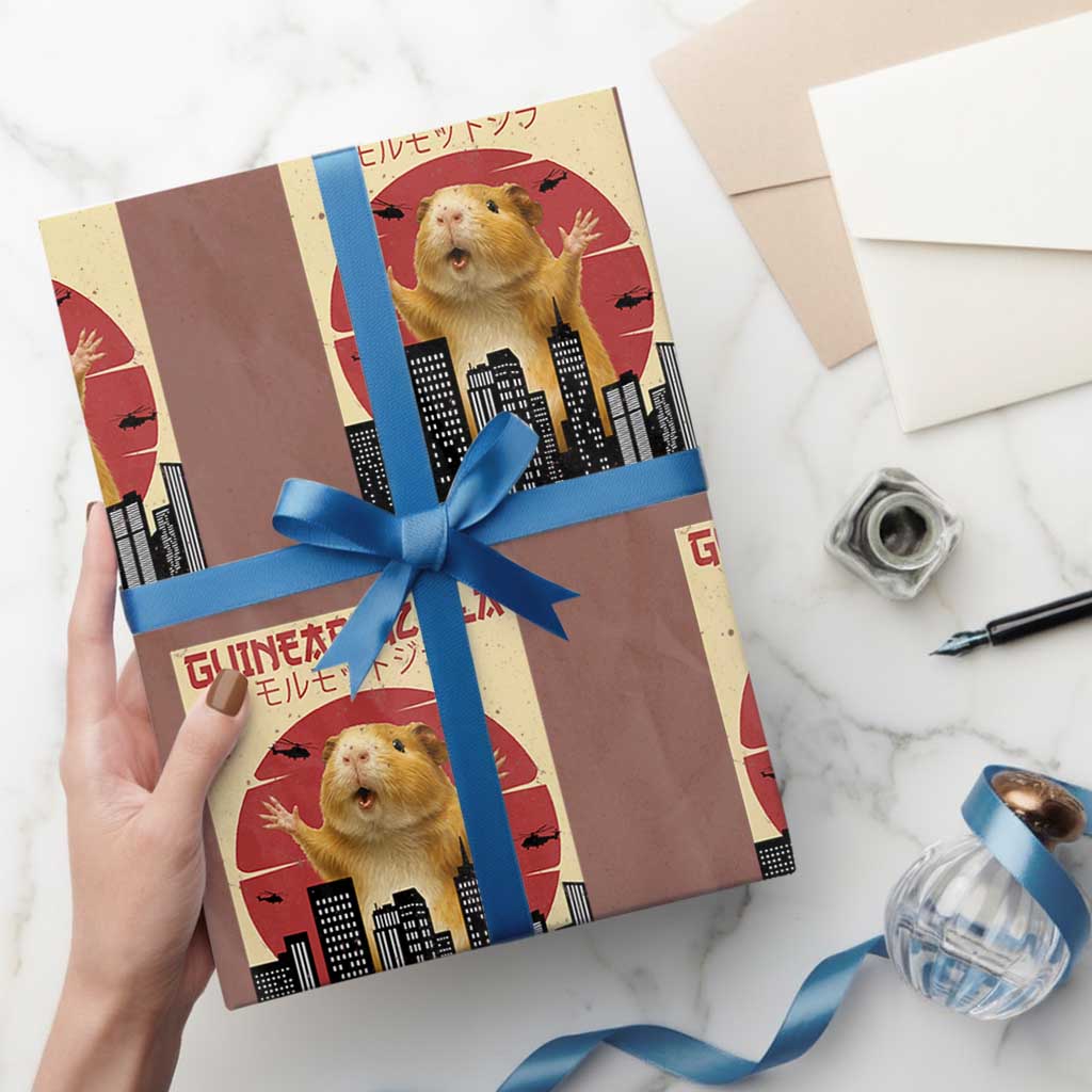 Guineapigzilla Giant Wrapping Paper Roll Funny Guinea Pig Monster Tokyo Japan Gift - Wonder Print Shop