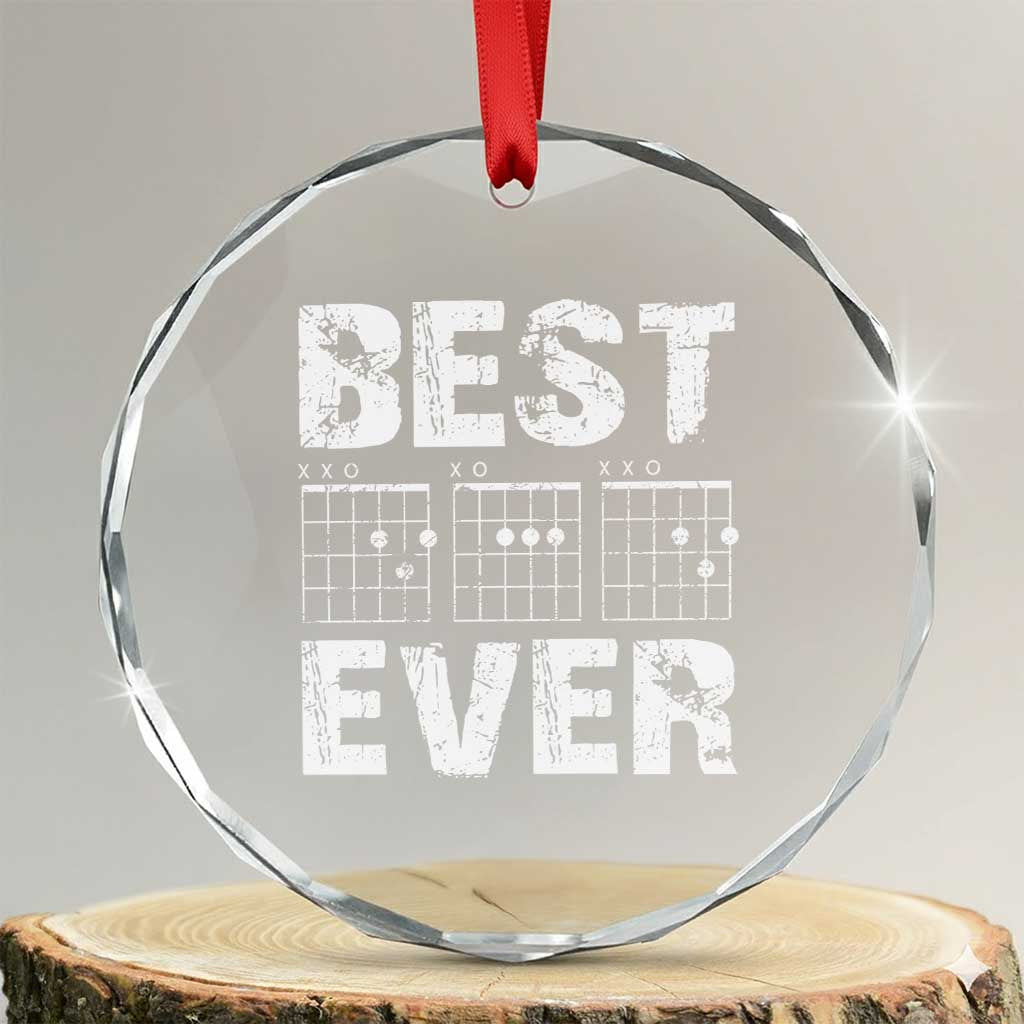 Guitar Father Crystal Glass Ornament Funny Best Dad Ever D A D Chord Gifts Guitarist Papa