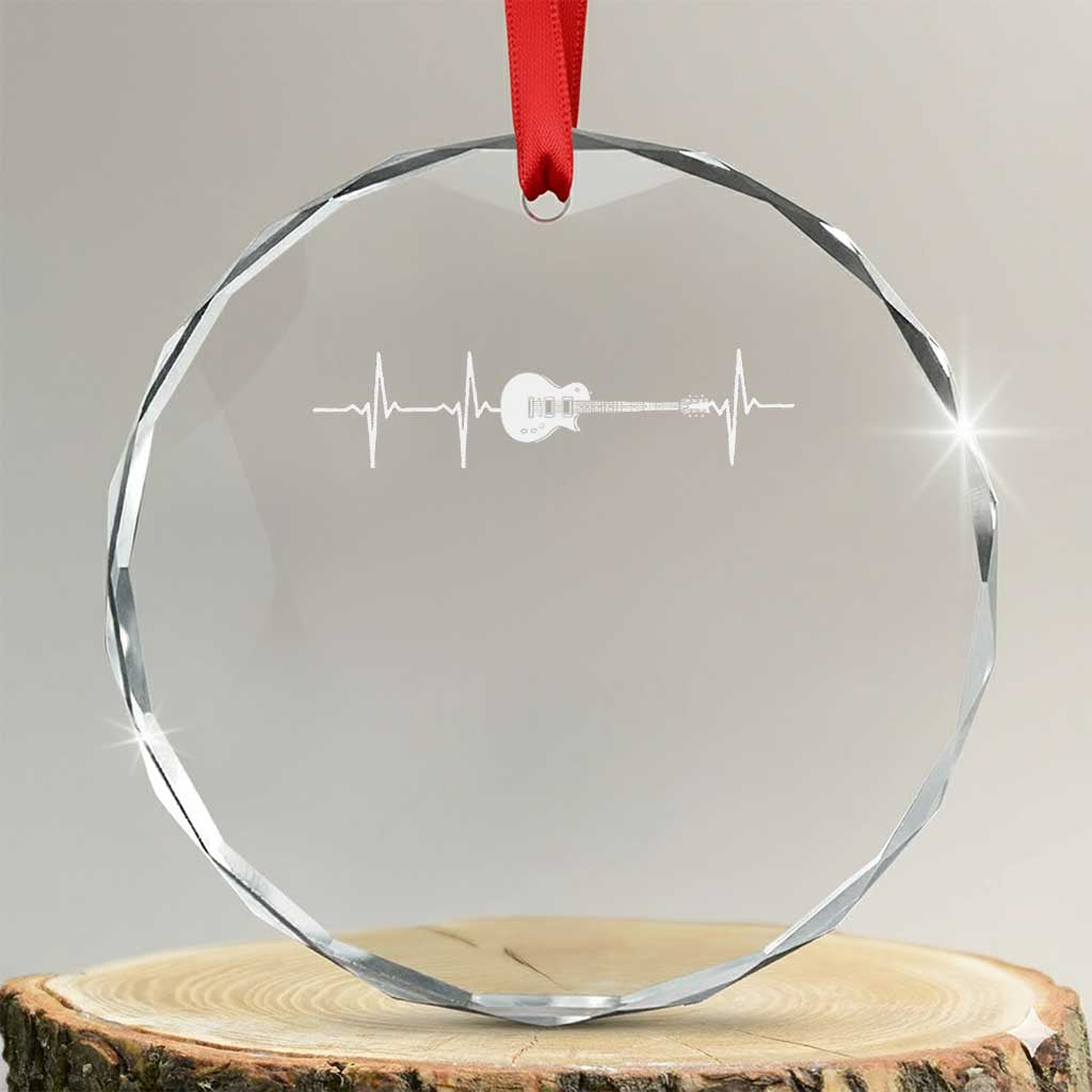 Guitar Heartbeat Crystal Glass Ornament Funny Guitarist Guitars Music Lovers - Wonder Print Shop