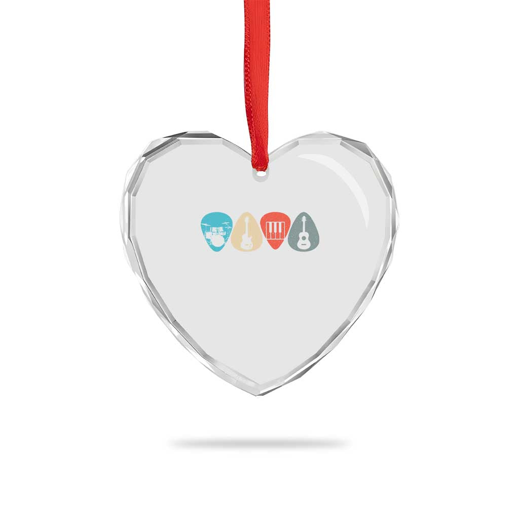 Guitar Pick Heart Crystal Glass Ornament Retro Music Instrument - Wonder Print Shop