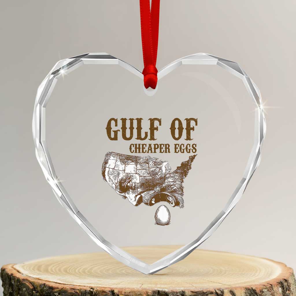 Gulf of Cheaper Eggs Heart Crystal Glass Ornament Gulf of Mexico - Wonder Print Shop