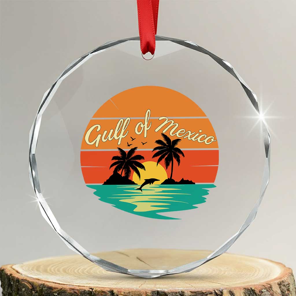 Gulf Of Mexico Crystal Glass Ornament Forever Beach Palms Summer Vacation - Wonder Print Shop