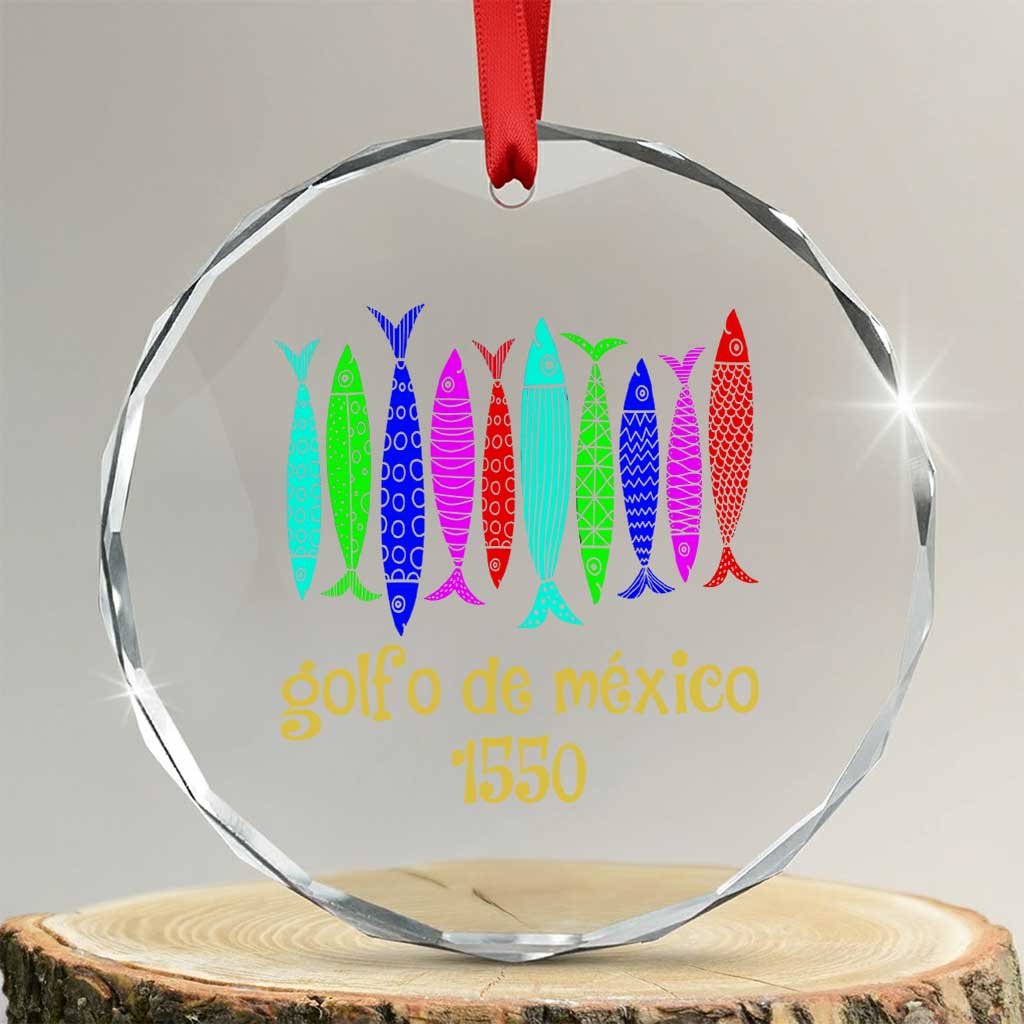 Gulf of Mexico Crystal Glass Ornament Golfo de México 1550 Retro Tuna - Wonder Print Shop