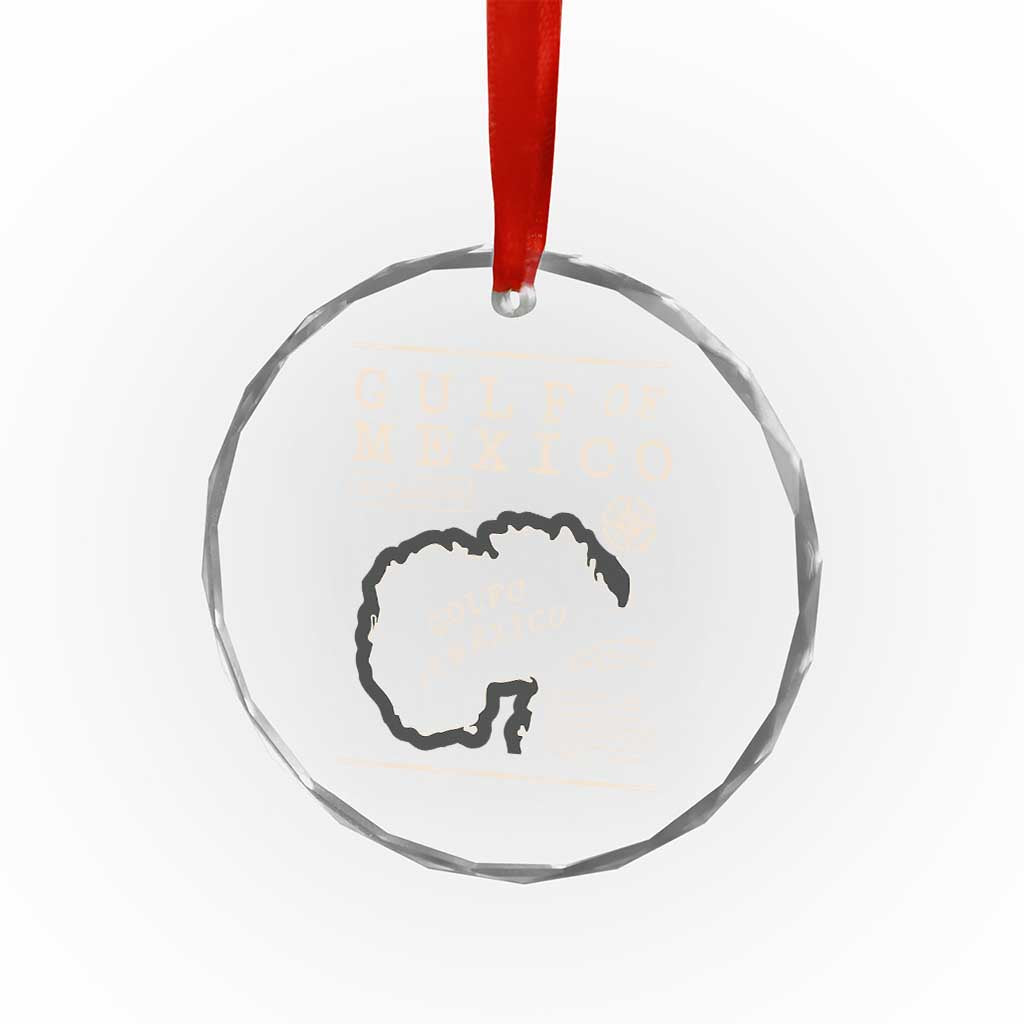 Gulf of Mexico Crystal Glass Ornament Golfo De Mexico Historic Map 1672 - Wonder Print Shop