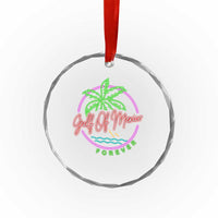 Gulf Of Mexico Forever Crystal Glass Ornament Beach Coconut Palm Tree Neon Light - Wonder Print Shop